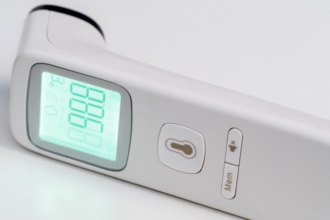 A digital oral thermometer ready for home use — the single most important device for documenting fever accurately during flu season